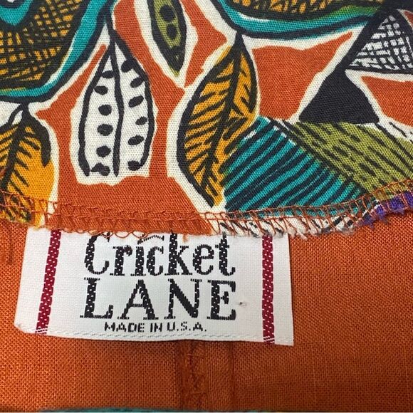 Vintage 80's Cricket Lane Rust Orange Button Front Blouse Women's Size Large - Picture 3 of 15